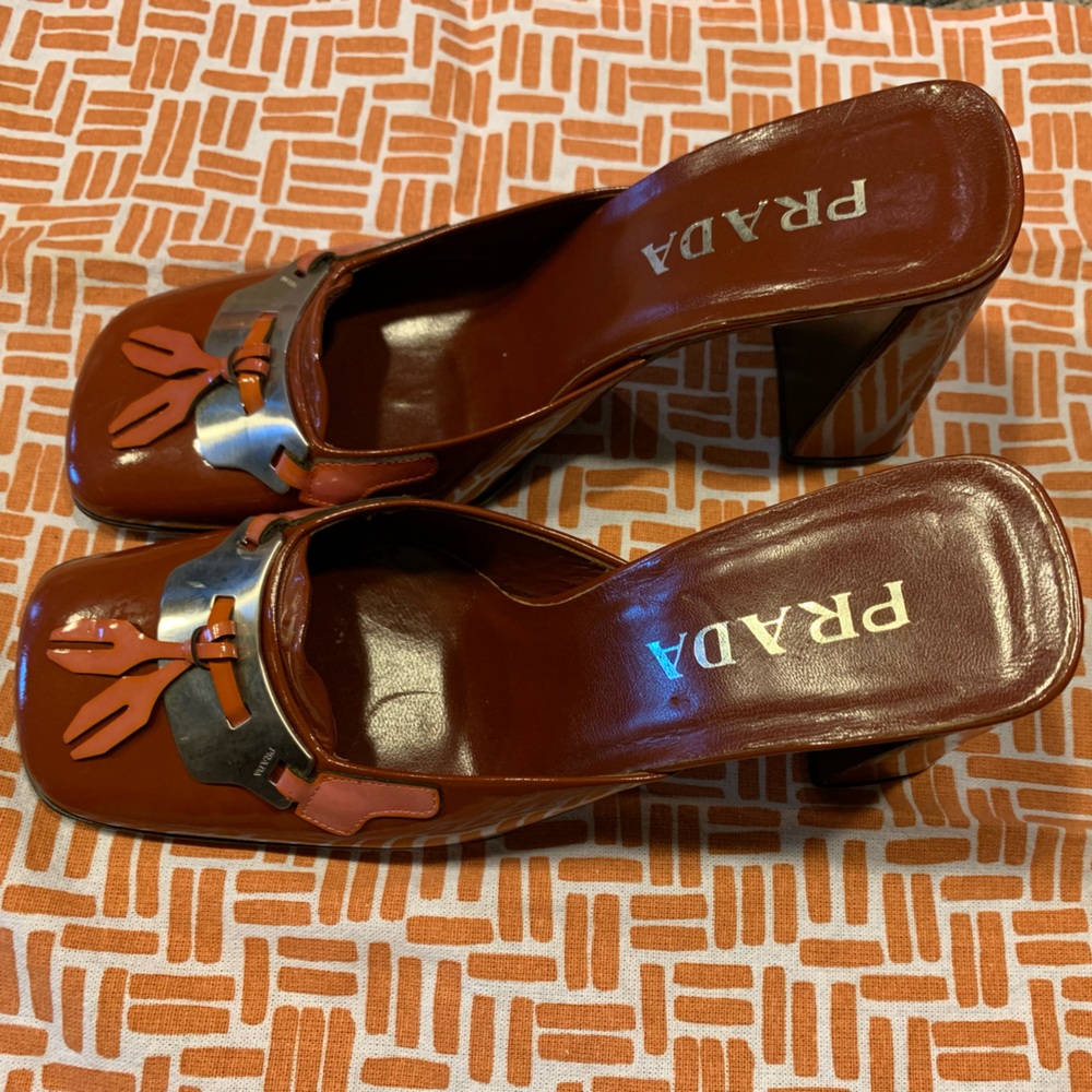 Vintage Prada Heeled Chunky Mules
